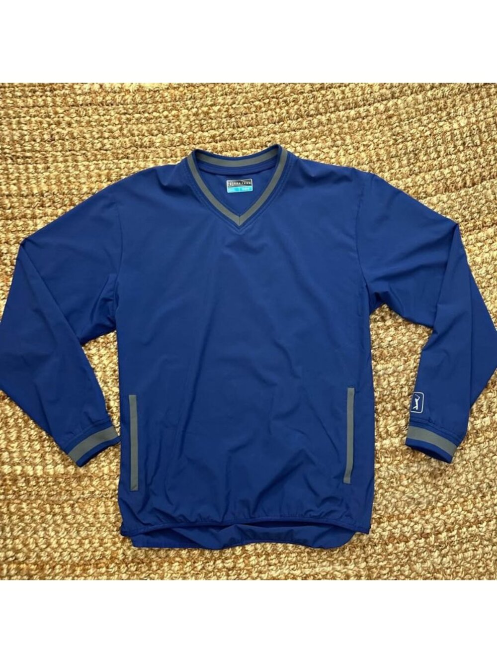 PGA Tour Men's Golf V-Neck Pullover Windshirt Blue Medium